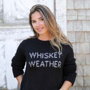 Wooden Ships Whiskey Weather Black Oversized Crewneck Sweater
